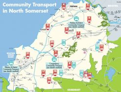 map: Community transport in North Somerset
